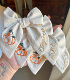 Fall pumpkin embroidered