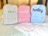 Name embroidered backpack