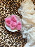 Pink Sherpa. Clips/nylons